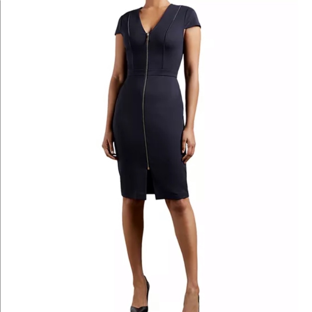 Navy Blue Ted Baker Sheath Dress